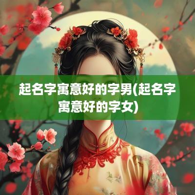 起名字寓意好的字男(起名字寓意好的字女)