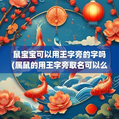 鼠宝宝可以用王字旁的字吗(属鼠的用王字旁取名可以么)