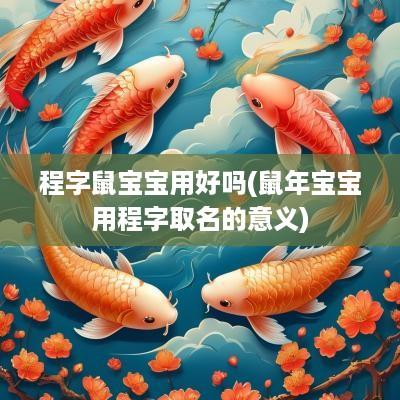 程字鼠宝宝用好吗(蛇年宝宝用程字取名的意义)