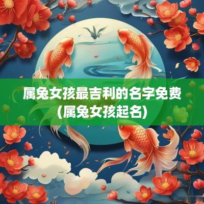属兔女孩最吉利的名字免费(属兔女孩起名)
