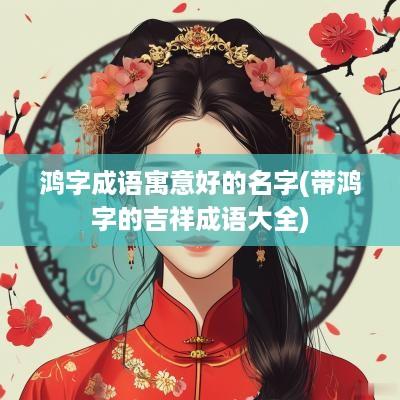 鸿字成语寓意好的名字(带鸿字的吉祥成语大全)