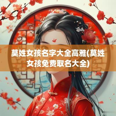 莫姓女孩名字大全高雅(莫姓女孩免费取名大全)