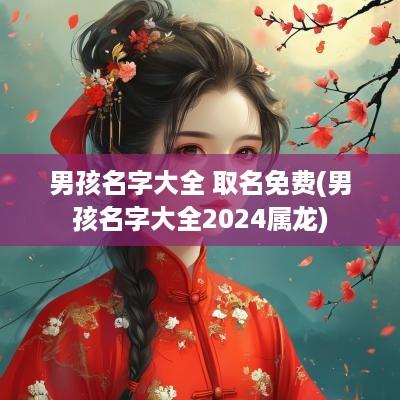 男孩名字大全 取名免费(男孩名字大全2025属龙)