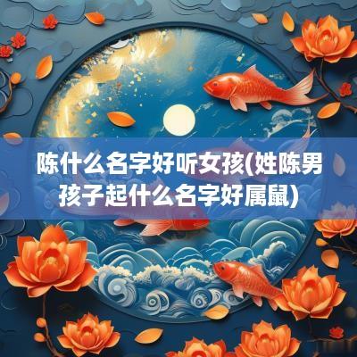 陈什么名字好听女孩(姓陈男孩子起什么名字好属鼠)