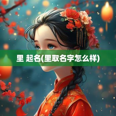 里 起名(里取名字怎么样)
