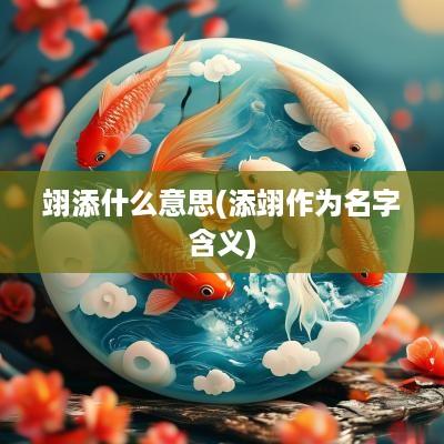 翊添什么意思(添翊作为名字含义)