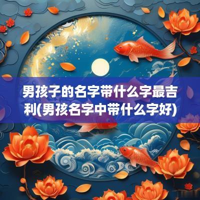 男孩子的名字带什么字最吉利(男孩名字中带什么字好)