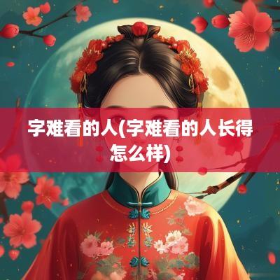 字难看的人(字难看的人长得怎么样)