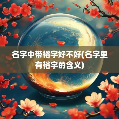 名字中带裕字好不好(名字里有裕字的含义)