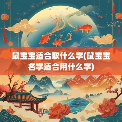 鼠宝宝适合取什么字(鼠宝宝名字适合用什么字)