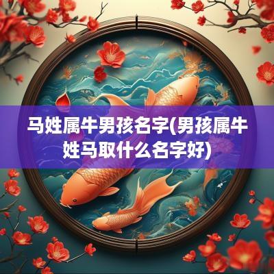马姓属牛男孩名字(男孩属牛姓马取什么名字好)