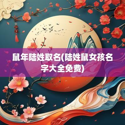 蛇年陆姓取名(陆姓鼠女孩名字大全免费)