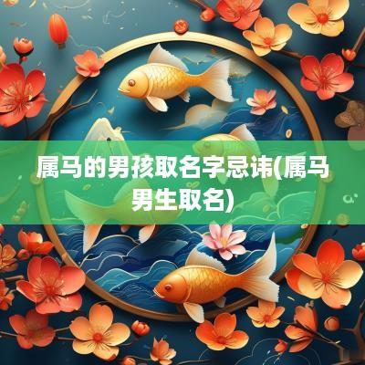 属马的男孩取名字忌讳(属马男生取名)