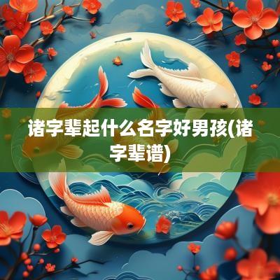 诸字辈起什么名字好男孩(诸字辈谱)