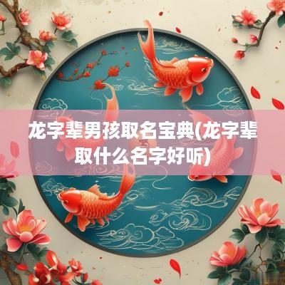 龙字辈男孩取名宝典(龙字辈取什么名字好听)