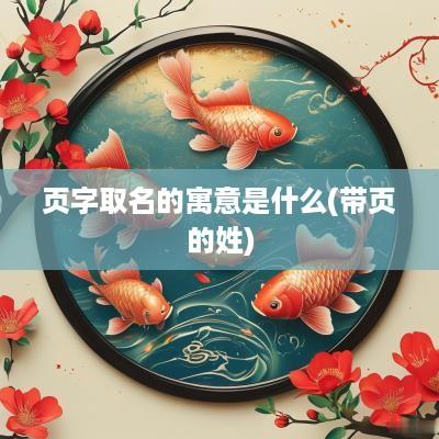 页字取名的寓意是什么(带页的姓)