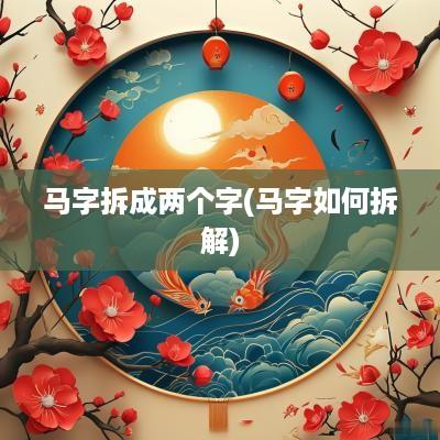 马字拆成两个字(马字如何拆解)
