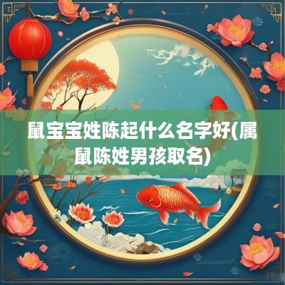 鼠宝宝姓陈起什么名字好(属鼠陈姓男孩取名)