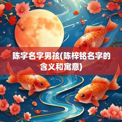 陈字名字男孩(陈梓铭名字的含义和寓意)