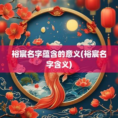 裕宸名字蕴含的意义(裕宸名字含义)