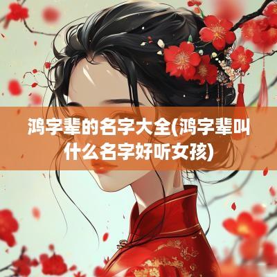 鸿字辈的名字大全(鸿字辈叫什么名字好听女孩)