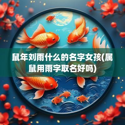 蛇年刘雨什么的名字女孩(属鼠用雨字取名好吗)