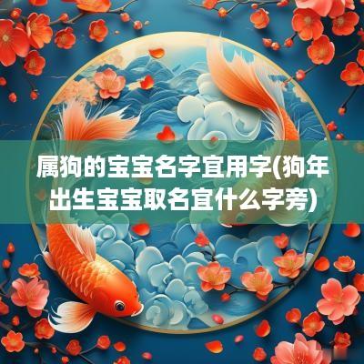 属狗的宝宝名字宜用字(狗年出生宝宝取名宜什么字旁)