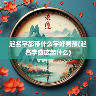 起名字都带什么字好男孩(起名字应该起什么)