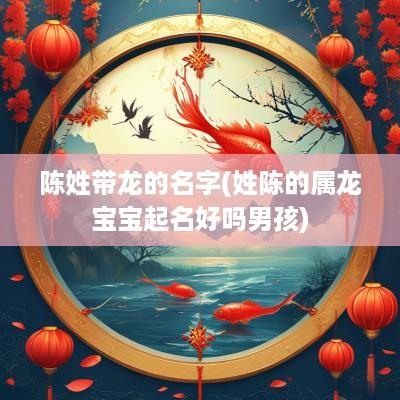 陈姓带龙的名字(姓陈的属龙宝宝起名好吗男孩)