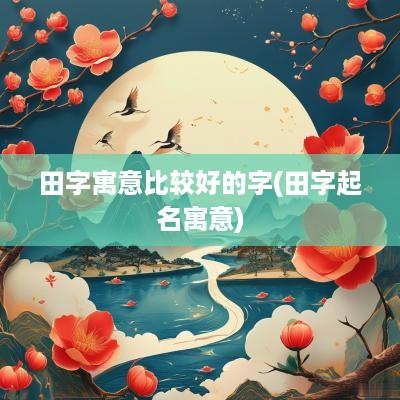 田字寓意比较好的字(田字起名寓意)