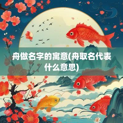 舟做名字的寓意(舟取名代表什么意思)