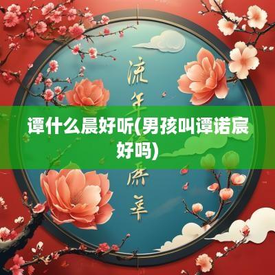 谭什么晨好听(男孩叫谭诺宸好吗)