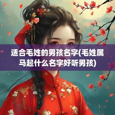 适合毛姓的男孩名字(毛姓属马起什么名字好听男孩)