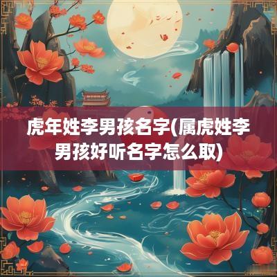 蛇年姓李男孩名字(属虎姓李男孩好听名字怎么取)