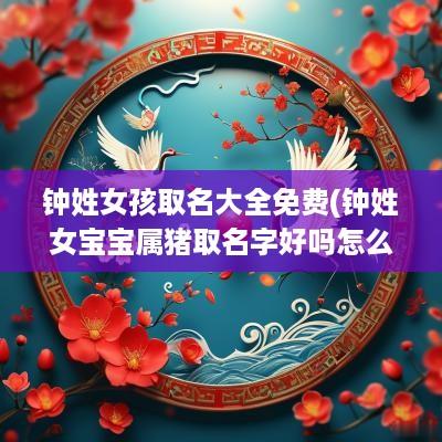 钟姓女孩取名大全免费(钟姓女宝宝属猪取名字好吗怎么取)