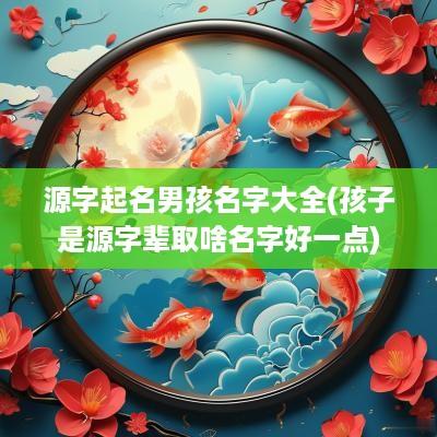 源字起名男孩名字大全(孩子是源字辈取啥名字好一点)