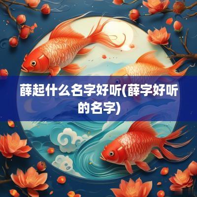 薛起什么名字好听(薛字好听的名字)