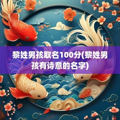 黎姓男孩取名100分(黎姓男孩有诗意的名字)