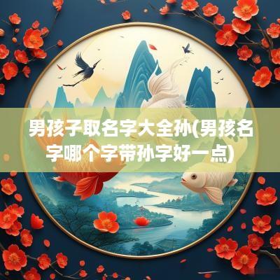 男孩子取名字大全孙(男孩名字哪个字带孙字好一点)