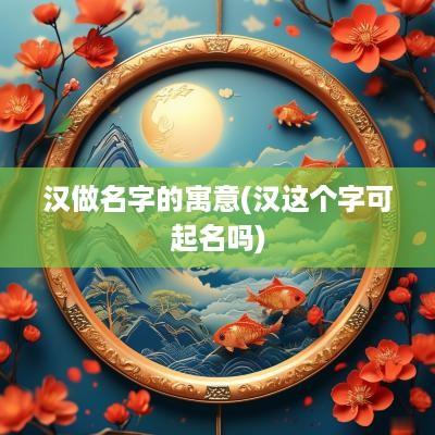 汉做名字的寓意(汉这个字可起名吗)
