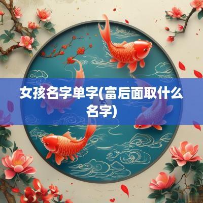 女孩名字单字(富后面取什么名字)