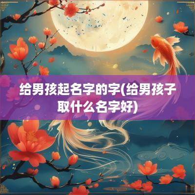 给男孩起名字的字(给男孩子取什么名字好)