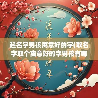 起名字男孩寓意好的字(取名字取个寓意好的字男孩有哪些)
