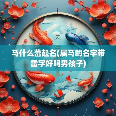 马什么蕾起名(属马的名字带雷字好吗男孩子)