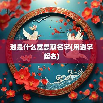 逍是什么意思取名字(用逍字起名)