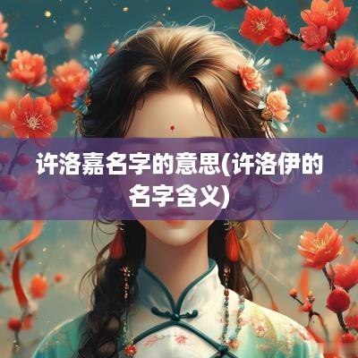 许洛嘉名字的意思(许洛伊的名字含义) 许洛嘉名字的意思(许洛伊的名字含义)