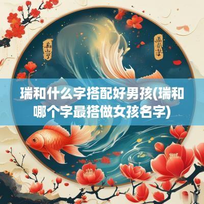 瑞和什么字搭配好男孩(瑞和哪个字最搭做女孩名字)