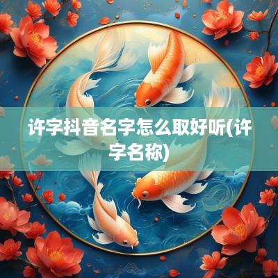 许字抖音名字怎么取好听(许字名称)