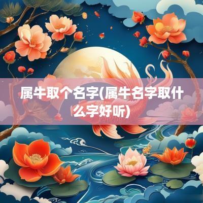 属牛取个名字(属牛名字取什么字好听)