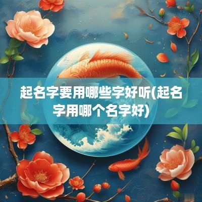 起名字要用哪些字好听(起名字用哪个名字好)